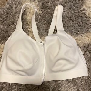 White Victoria’s Secret front closure sports bra